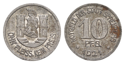 Шпремберг 10 пфеннигов 1921 Funck 514.4, Men05 23830.4, Men18 29804.4 железо 4636-933