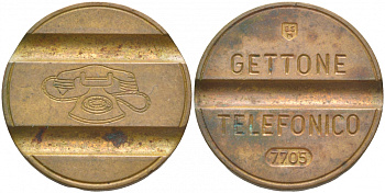 ИТАЛИЯ ТЕЛЕФОННЫЙ ЖЕТОН № 7705 латунь 73-1035