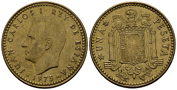 Испания 1 песета 1975 Хуан Карлос I (1975-2014) KM 806 алюминиевая бронза 4176-333