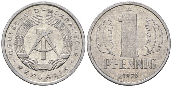 ГДР 1 пфенниг 1979 А KM 8.2 алюминий 4623-345