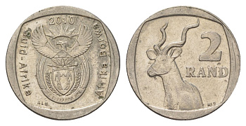 ЮАР 2 ранда 2010 KM 498 медь плакированная никелем 4628-245