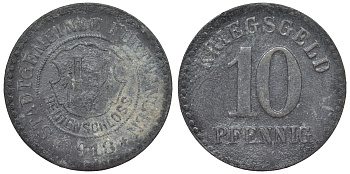 Германия, Фуртванген 10 пфеннигов 1918 Баден-Вюртемберг, нотгельд Funck 148.2 цинк 4119-823