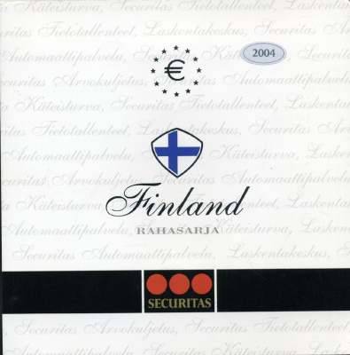 Финляндия евронабор из 8 монет 2004 службы обеспечения порядка и безопасности, в оригинальном буклете  биметалл  UNC  5-6-1-12