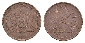 Тринидад и Тобаго 5 центов 2012 KM 30 бронза 4664-667