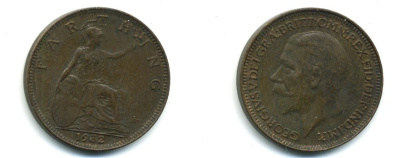 Великобритания 1 фартинг 1932 Георг V (1910-1936) KM 825, Spink 4061 бронза 58-1246