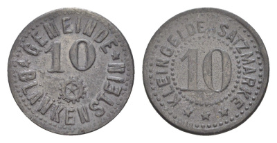 Бланкенштайн 10 пфеннигов ND Funck 46.4, Men05 2945.3, Men18 3770.3 цинк 1528-244