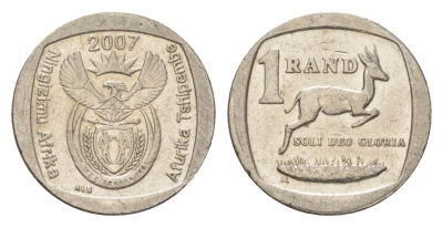 ЮАР 1 ранд 2007 KM 344 медь плакированная никелем 4627-448