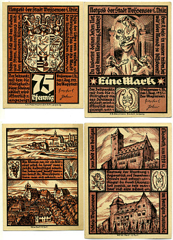 ВАЙСЕНЗЕ лот из 2 БАНКНОТ 1921 НОТГЕЛЬД, РАЙОН БерлинА Grabowski 1404.1 бумага 2195-8-3-2