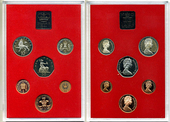 Великобритания набор из 6 монет 1981 в пластике, в оригинальной картонной коробке Spink PS31 PROOF 7-5-6-12