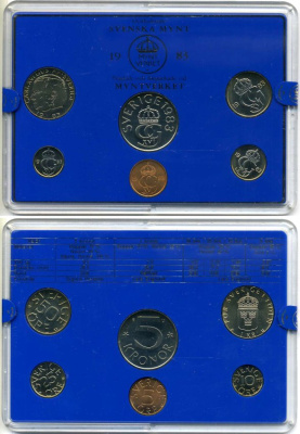 Швеция набор из 6 монет 1983 в пластике, Карл XVI Густав (1973- ) KM MS 27 UNC 4-4-1-27