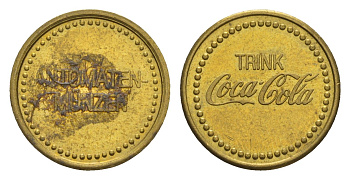Европа жетон Coca Cola диаметр 18,5 мм, вес 4,6 гр латунь aUNC 4655-666