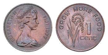Фиджи 1 цент 1977 ФАО KM 39 бронза UNC 4164-665