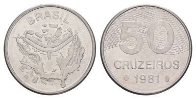 Бразилия 50 крузейро 1981 KM 594.1 нержавеющая сталь 4657-121
