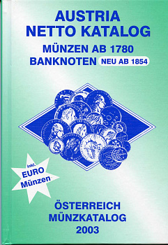 Austria netto katalog монеты с 1780, банкноты с 1854, 2003, 160 страниц, цветная печать 00-00