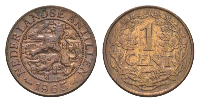 Нидерландские Антильские острова (Нидерландские Антилы) 1 цент 1965 Юлиана (1948-1980) KM 1 бронза 4649-861