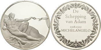 Нидерланды медаль ND Адам 51,8 грамм серебро PROOF 00-00