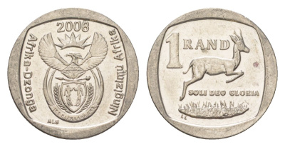 ЮАР 1 ранд 2008 KM 444 медь плакированная никелем 4627-529