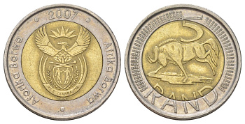 ЮАР 5 рандов 2007 KM 346 биметалл 4626-851
