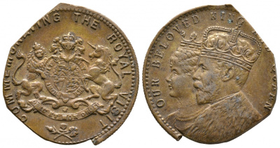 АНГЛИЯ МЕДАЛЬ ND КОРОЛЕВСКИЙ ВИЗИТ желтый металл 4390-434