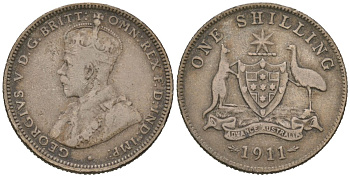 Австралия 1 шиллинг 1911 Георг V (1910-1936) KM 26 серебро 4364-3043