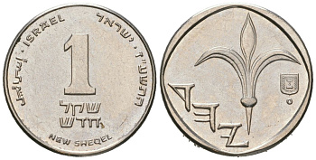 Израиль 1 новый шекель 1985 JE 5745 KM 160 медно-никель aUNC 4609-1215