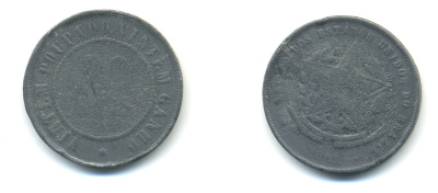 БРАЗИЛИЯ 20 РЕЙС 1901 свинцовая подделка того времени 89-1144