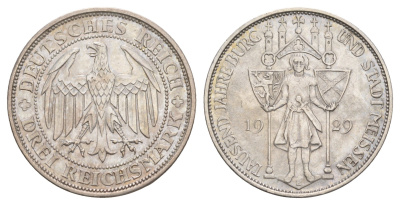 Германия 3 рейхсмарки 1929 1000 лет Мейсену KM 65 серебро 1525-1034