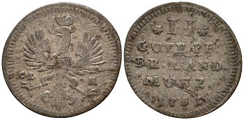 Бранденбург-Байрейт 2 пфеннига 1751 KM 207 серебро 4602-242