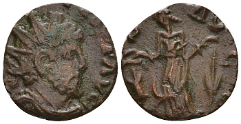 Римская Империя, императоры в Галлии антониниан 274 Тетрик, IMP C TETRICVS P F AVG, бюст императора / SALVS AVG, Салюта, персонификация Здоровья, локальная чеканка в Галлии RIC 126 биллон 1073-25-114