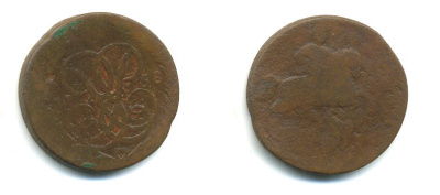 РОССИЯ 1 КОПЕЙКА 1758 медь 61-243