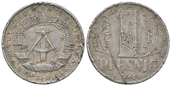 ГДР 1 пфенниг 1968 А КМ 8.1 алюминий 4651-1138