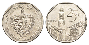 Куба 25 сентаво 2006 площадь в Тринидаде KM 577.2 сталь плакированная никелем 4646-431