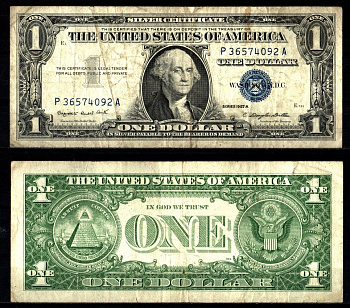 США 1 доллар 1957 Джордж Вашингтон Pick 419 a бумага 2119-11-3-1