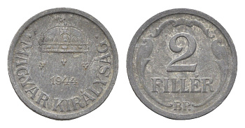 Венгрия 2 филлера 1944 BP KM 519 цинк 4665-613