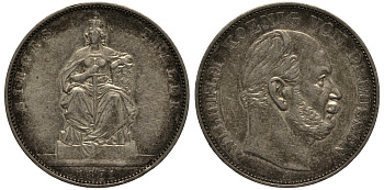 Пруссия 1 талер 1871 A, Вильгельм I (1861-1888), победа над Францией КМ 500, AKS 118, Th. 272 серебро 3711-312