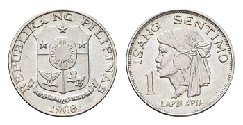 Филиппины 1 сентимо 1968 вождь острова Мактан Лапу-Лапу KM 196 алюминий UNC 4668-646