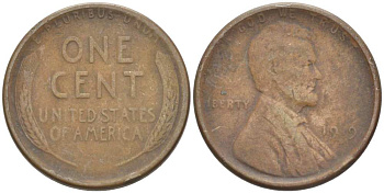 США 1 ЦЕНТ 1919 ЛИНКОЛЬН KM 132 бронза 218-337
