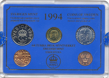 ШВЕЦИЯ НАБОР ИЗ 4 МОНЕТ 1994 04-062-197