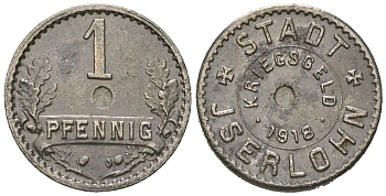 Изерлон (Пруссия, Вестфалия) 1 пфеннингов 1918 Funck228.6A, Men18 15462.11 железо 4164-335