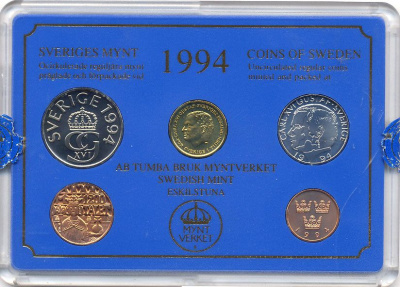 ШВЕЦИЯ НАБОР ИЗ 4 МОНЕТ 1994 04-062-197