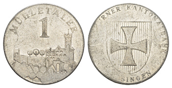 Швейцария жетон "Кантональный банк - kantonalbank" ND диаметр 30 мм, вес 10 гр белый металл 4172-135