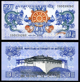 Бутан 1 нгултрум 2006 Pick 27 бумага UNC (пресс) 446-16-2