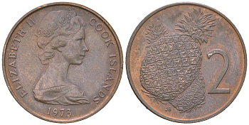 Острова Кука 2 цента 1973 KM 2 бронза aUNC 4618-1138