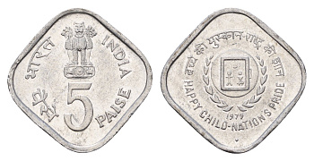 Индия 5 пайс 1979 Международный год детей KM 22 алюминий UNC 4639-941
