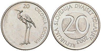 Словения 20 толаров 2003 KM 51 медно-никель aUNC 186-445