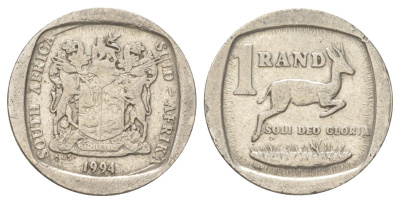 ЮАР 1 ранд 1994 KM 138 медь плакированная никелем 4627-268