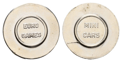Италия жетон для аренды машинки - Mini cars - euro games диаметр 24 мм, вес 4,9 гр нержавеющая сталь 4670-812