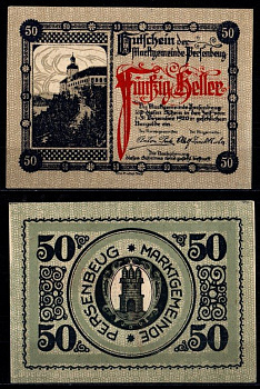 Австрия, Персенбойг 50 геллеров 1920 Jaksc/Pick JPR0735I-50 бумага aUNC 2193-6-2-1
