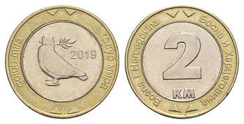 Босния и Герцеговина 2 марки 2019 KM 119 биметалл aUNC 4652-511