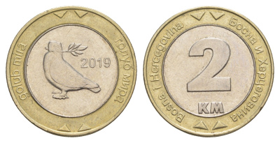 Босния и Герцеговина 2 марки 2019 KM 119 биметалл aUNC 4652-511